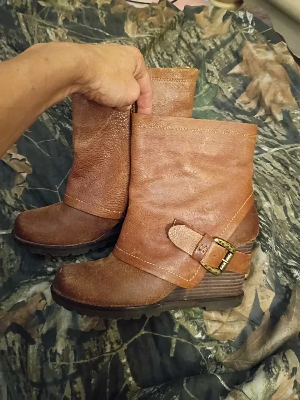 Zodiac USA Ankle Wedge Boot - Tan